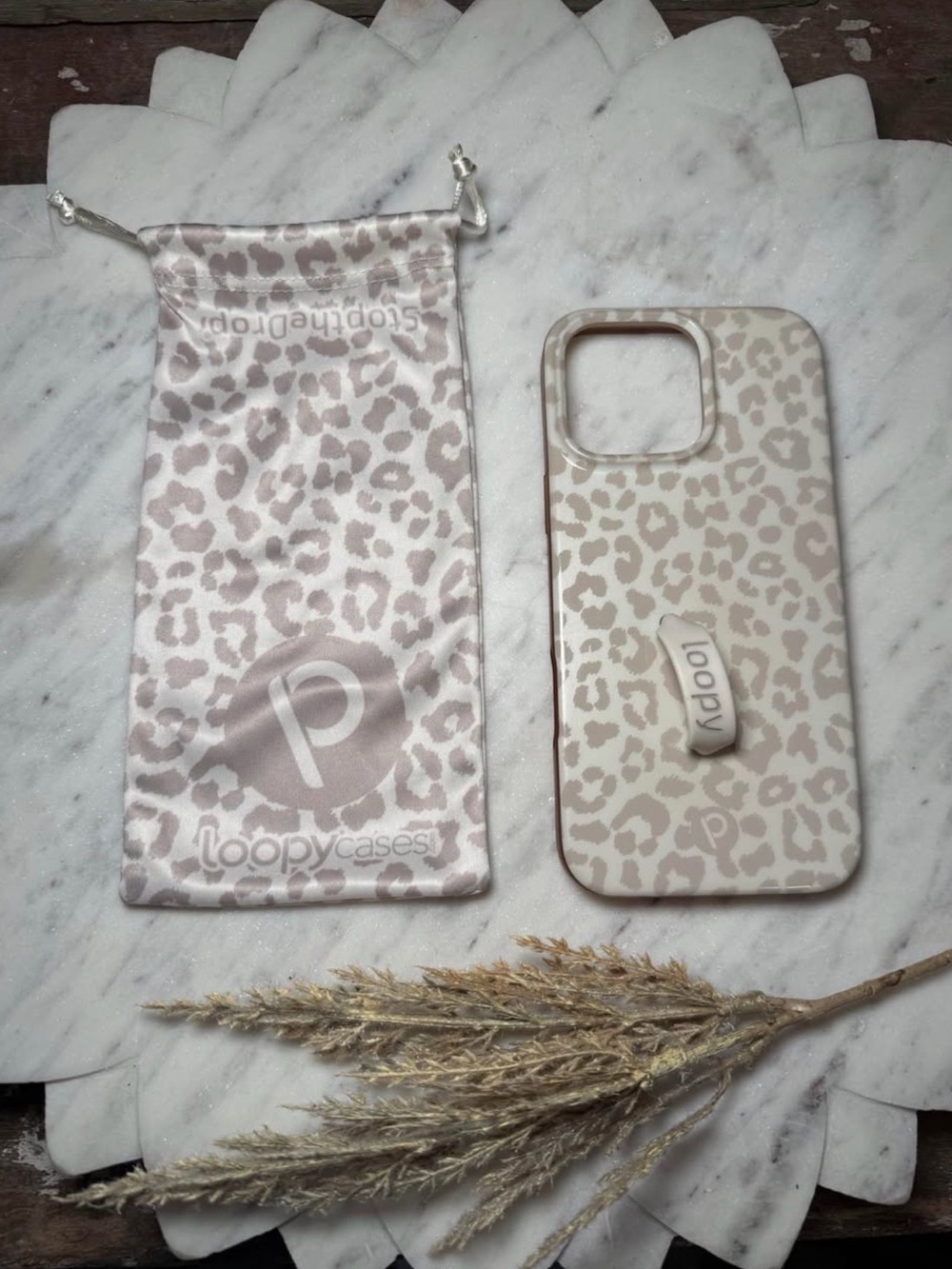 Gently Used Taupe Leopard IPhone 16 Pro Max Loopy Case
